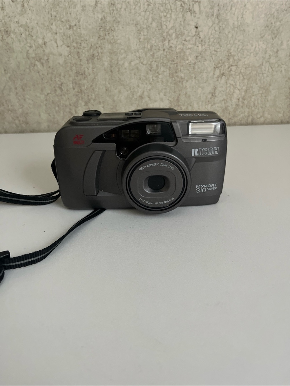 Ricoh Myport 310 Super Optics Panoramic 35mm Film Camera Gray Aspheric Zoom Lens